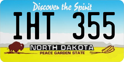 ND license plate IHT355