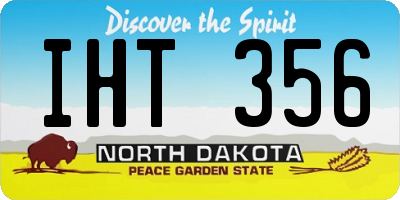 ND license plate IHT356