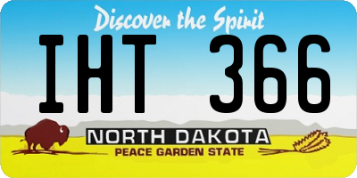 ND license plate IHT366