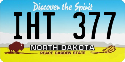 ND license plate IHT377