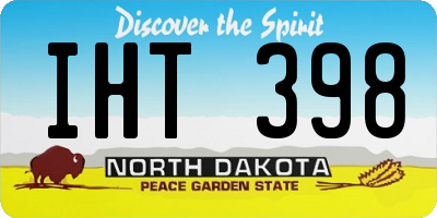 ND license plate IHT398