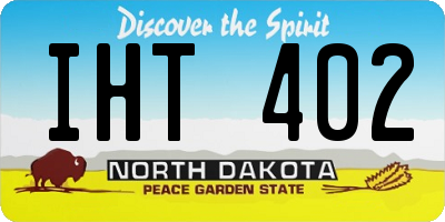 ND license plate IHT402