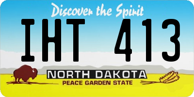 ND license plate IHT413