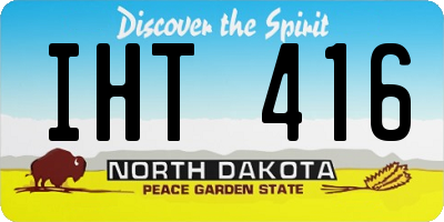ND license plate IHT416