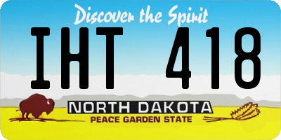ND license plate IHT418