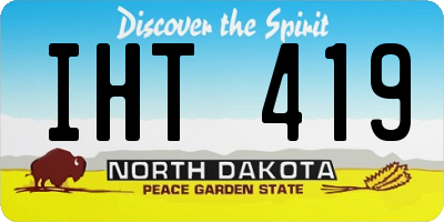 ND license plate IHT419