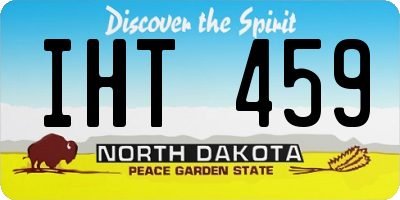ND license plate IHT459