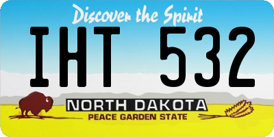 ND license plate IHT532