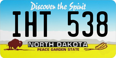 ND license plate IHT538