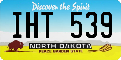 ND license plate IHT539