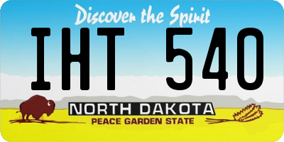 ND license plate IHT540