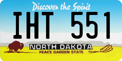 ND license plate IHT551