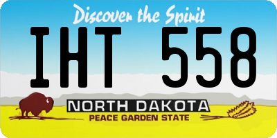 ND license plate IHT558