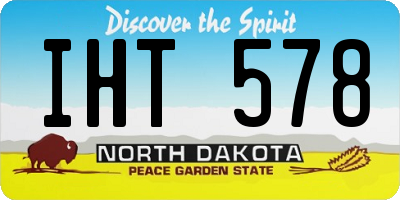 ND license plate IHT578
