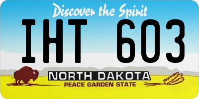 ND license plate IHT603