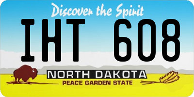 ND license plate IHT608