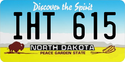 ND license plate IHT615