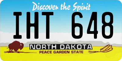 ND license plate IHT648