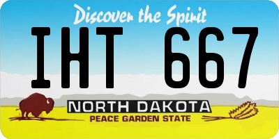 ND license plate IHT667