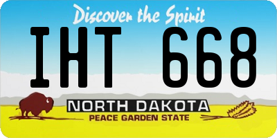 ND license plate IHT668