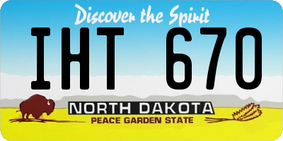 ND license plate IHT670
