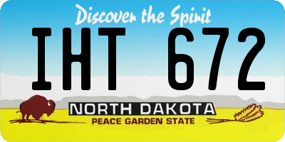 ND license plate IHT672
