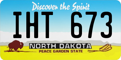 ND license plate IHT673