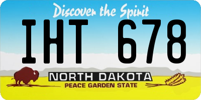 ND license plate IHT678