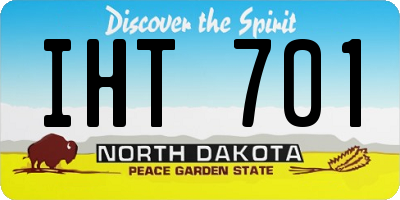 ND license plate IHT701
