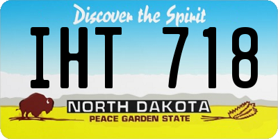 ND license plate IHT718