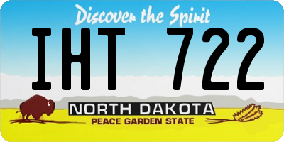 ND license plate IHT722