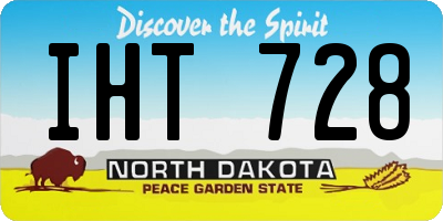 ND license plate IHT728