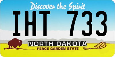 ND license plate IHT733