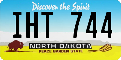 ND license plate IHT744