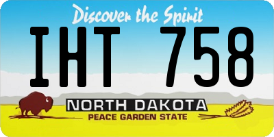 ND license plate IHT758