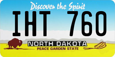 ND license plate IHT760