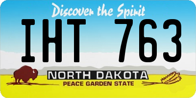ND license plate IHT763