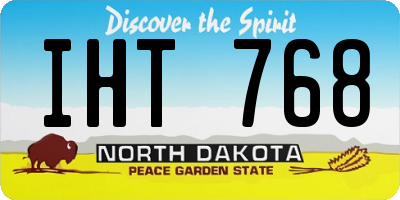 ND license plate IHT768