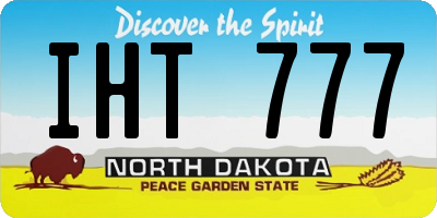 ND license plate IHT777