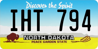 ND license plate IHT794
