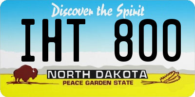 ND license plate IHT800