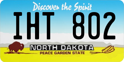 ND license plate IHT802
