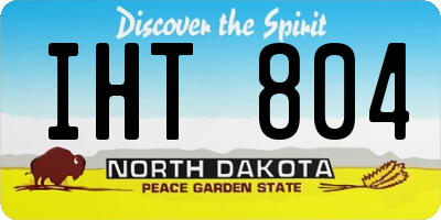ND license plate IHT804