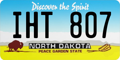 ND license plate IHT807