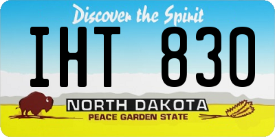 ND license plate IHT830