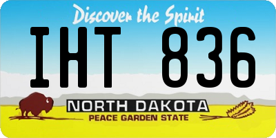 ND license plate IHT836