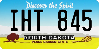 ND license plate IHT845