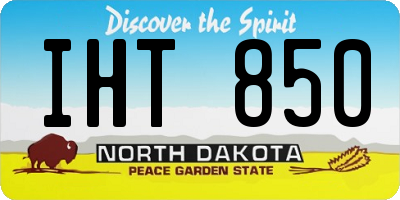 ND license plate IHT850