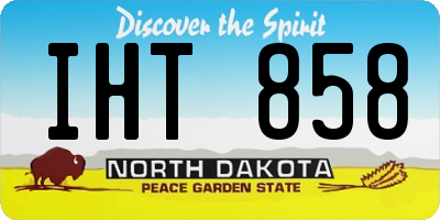 ND license plate IHT858