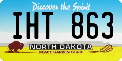 ND license plate IHT863